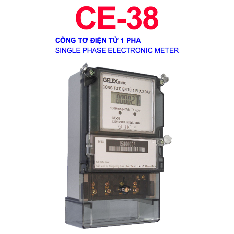 Công tơ điện tử 1 pha 1 giá Emic CE-38